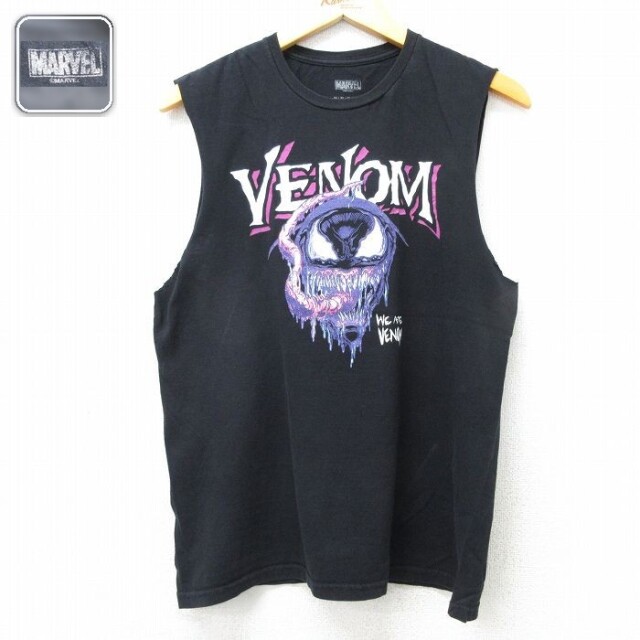 ノースリーブTシャツ マーベル ヴェノム ブラック メンズM相当 | 古着
