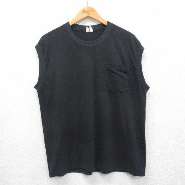 フルーツオブザルーム 90s ノースリーブTシャツ 胸ポケット付き ブラック メンズL相当 | 古着