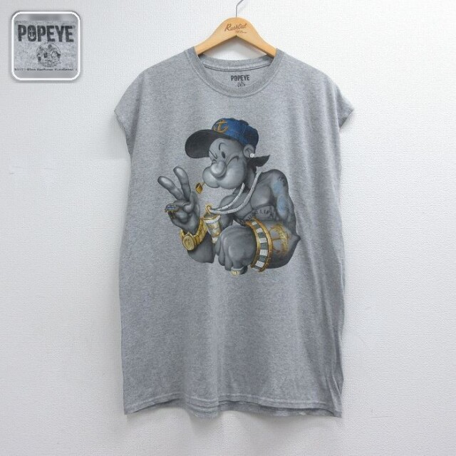 ノースリーブTシャツ ポパイ グレー メンズXL相当 | 古着