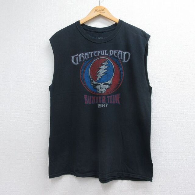 グレイトフルデッド ノースリーブロックTシャツ ブラック メンズL相当 | 古着
