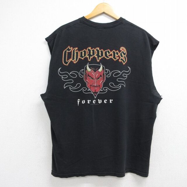 00s ノースリーブTシャツ チョッパーズ ブラック メンズXL相当 | 古着