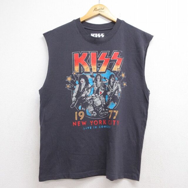 00s★Kiss★キッス★DYNASTY★1997★ツアー★ノースリーブtシャツ 古着通販 L☆古着 ノースリーブ ロック バンド Tシャツ メンズ KISS