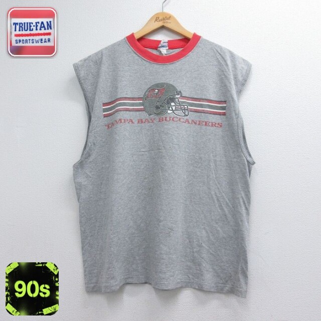 ノースリーブTシャツ NFL タンパベイバッカニアーズ グレー メンズXL相当 | 古着