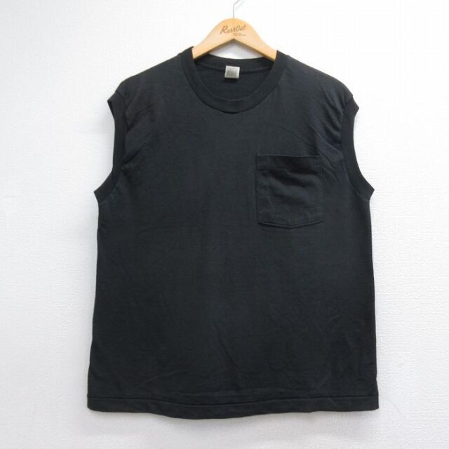 フルーツオブザルーム 00s ノースリーブTシャツ 胸ポケット付き ブラック メンズL相当 | 古着