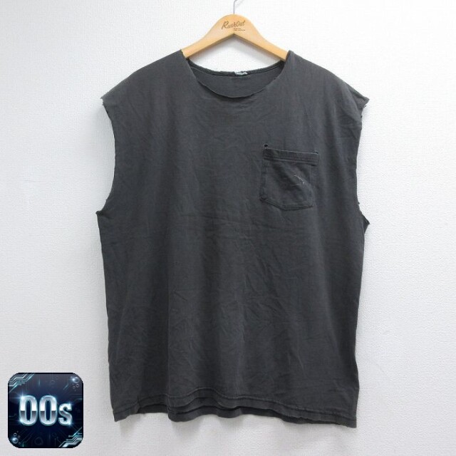 00s ノースリーブTシャツ 胸ポケット付き キャメル メンズXL相当 | 古着