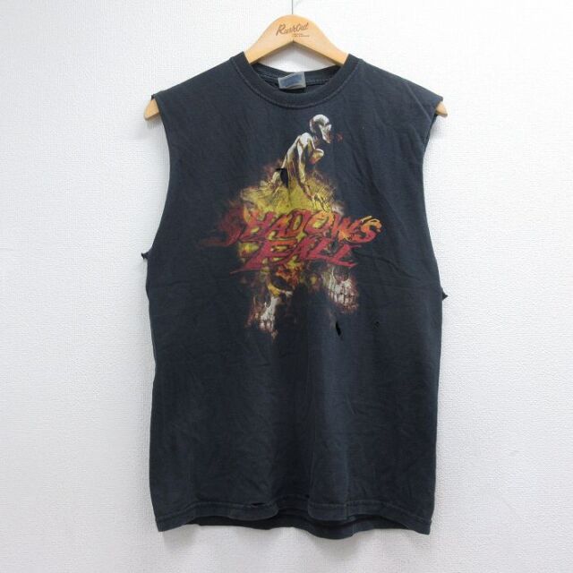 シャドウズフォール 00s ノースリーブTシャツ シャドウズフォールプリント ブラック メンズM相当 | 古着