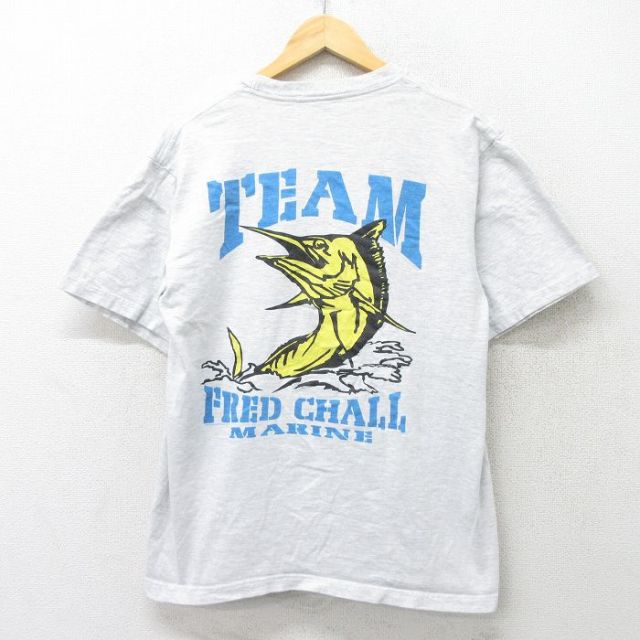 00s 半袖Tシャツ 魚 グレー XL | 古着