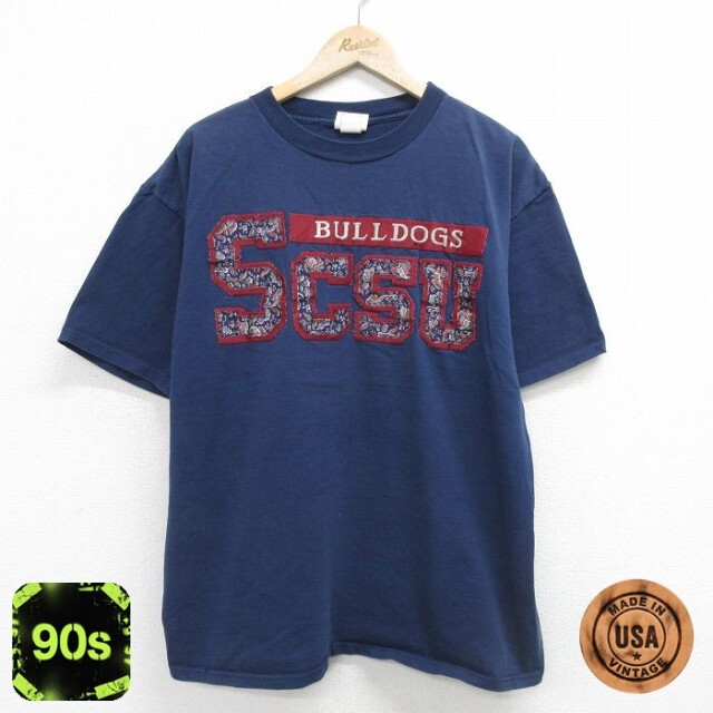 【50%OFF】90s 半袖Tシャツ ブルドッグス ネイビー XL | 古着