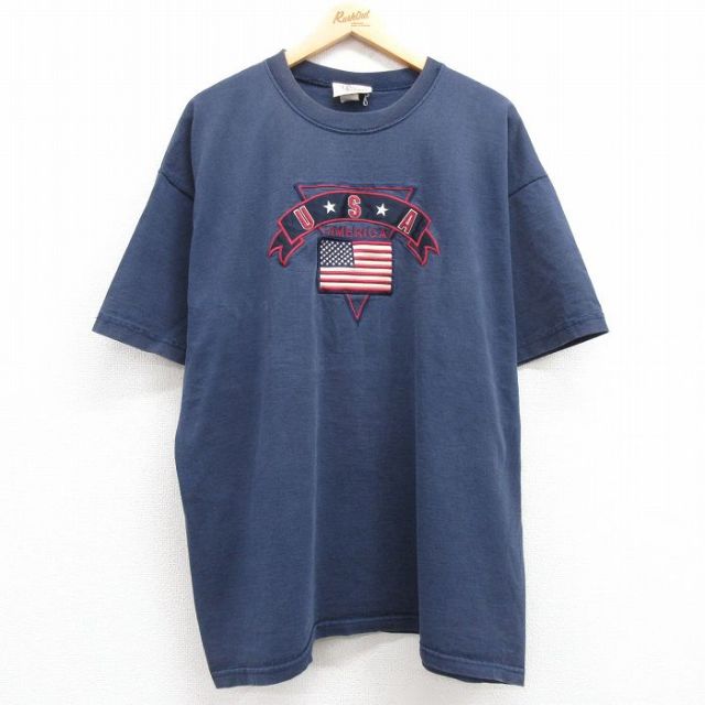 90s 半袖Tシャツ USAロゴ ネイビー XL | 古着