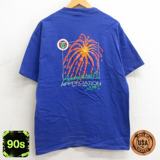 【50%OFF】90s 半袖Tシャツ オナイダインディアンネーション ブルー L | 古着