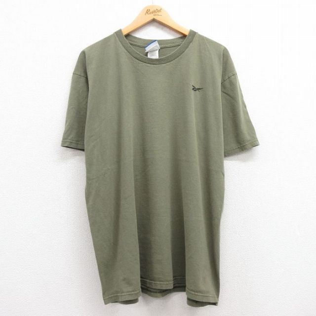 リーボック 00s 半袖Tシャツ ワンポイントロゴ グリーン XL | 古着