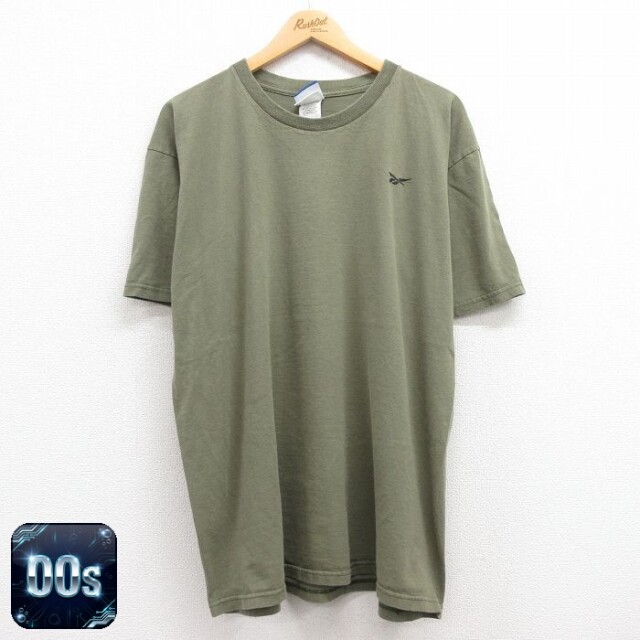 【50%OFF】リーボック 00s 半袖Tシャツ ワンポイントロゴ グリーン XL | 古着