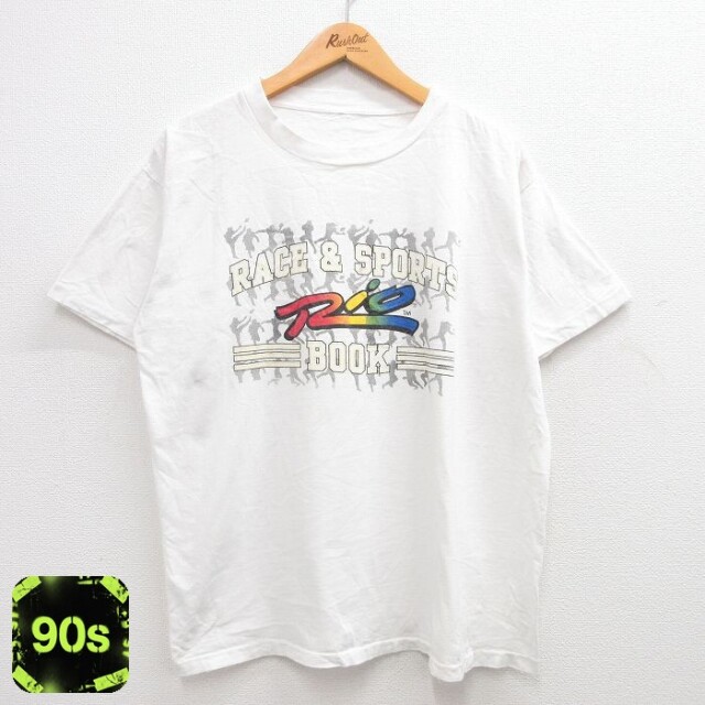 90s 半袖Tシャツ RACE&SPORTS ホワイト XL | 古着