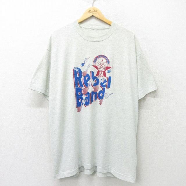 90s 半袖Tシャツ Rebel Band 霜降りグレー XL | 古着