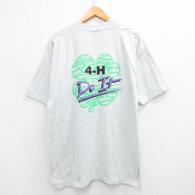 フルーツオブザルーム 90s 半袖Tシャツ クローバー グレー XL | 古着
