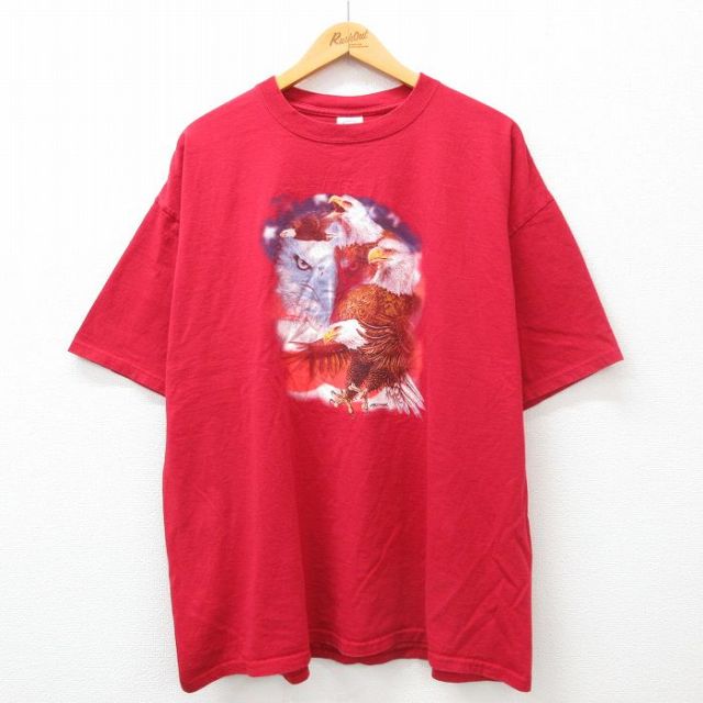00s 半袖Tシャツ ワシ レッド XL | 古着