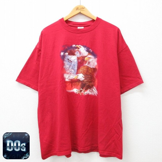 00s 半袖Tシャツ ワシ レッド XL | 古着