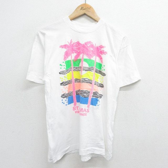 80s 半袖Tシャツ ヤシの木ビーチ M | 古着