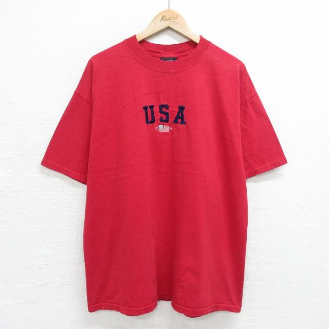 00s 半袖Tシャツ USAロゴ レッド XL | 古着