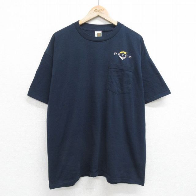 00s 半袖Tシャツ PETRO ネイビー XL | 古着