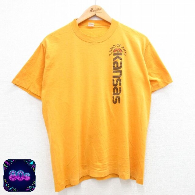 【50%OFF】80s 半袖Tシャツ カンザス イエロー L | 古着