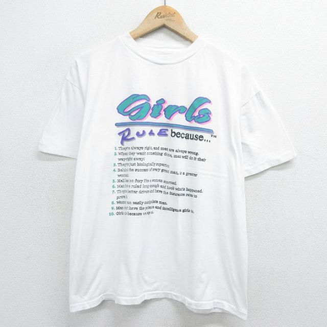 90s 半袖Tシャツ girls ホワイト L | 古着