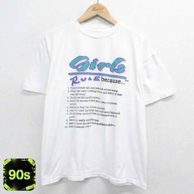 90s 半袖Tシャツ girls ホワイト L | 古着