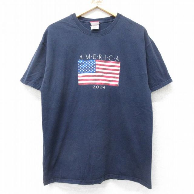 00s 半袖Tシャツ 星条旗 ネイビー L | 古着