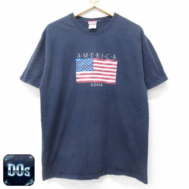 00s 半袖Tシャツ 星条旗 ネイビー L | 古着
