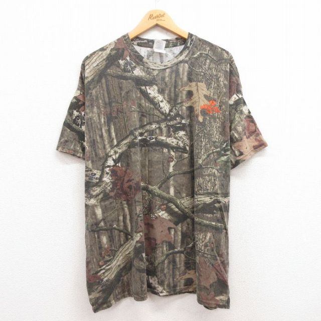 00s 半袖Tシャツ 迷彩 グレー XL | 古着