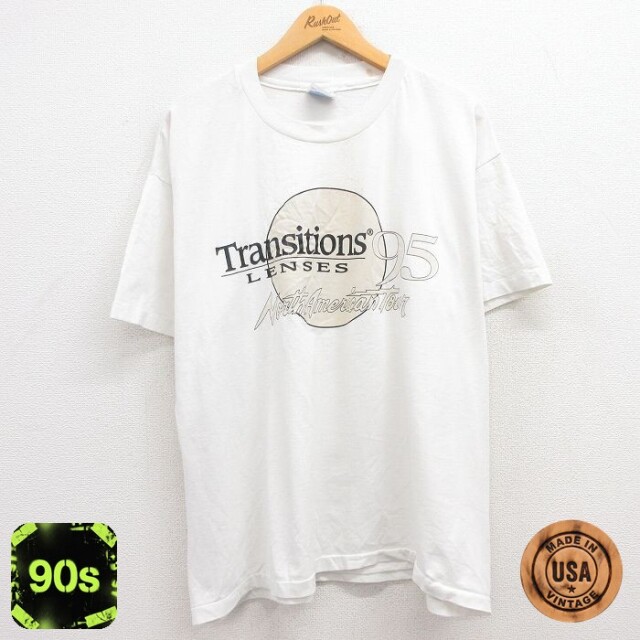 ヘインズ 90s 半袖Tシャツ トランジジョンレンズ ホワイト XL | 古着