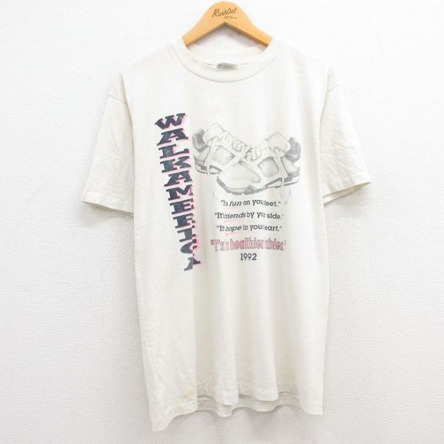 ヘインズ 90s 半袖Tシャツ スニーカー 生成り L | 古着