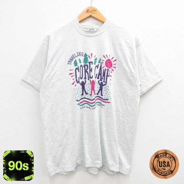 フルーツオブザルーム 90s 半袖Tシャツ CORE CAMP グレー L | 古着