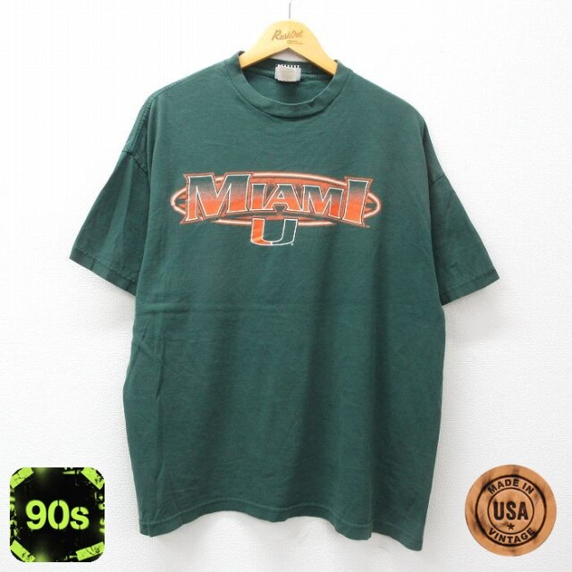 フットロッカー 90s 半袖Tシャツ マイアミ グリーン XL | 古着