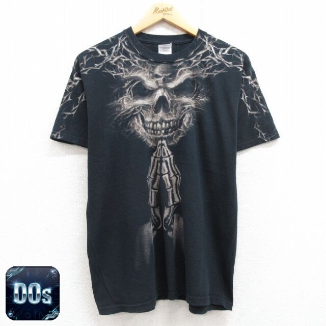 00s 半袖Tシャツ スカル ブラック L | 古着
