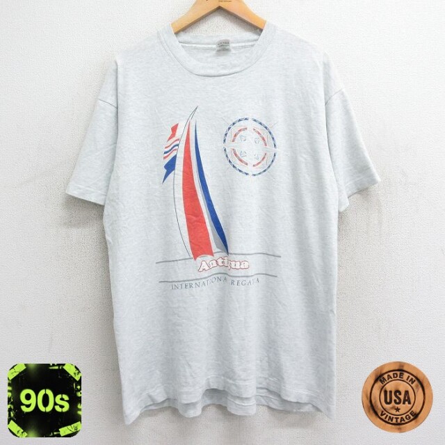 フルーツオブザルーム 90s 半袖Tシャツ ヨットレガッタ グレー XL | 古着