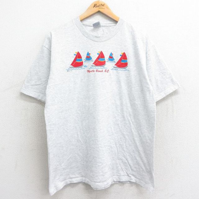90s 半袖Tシャツ ヨット グレー XL | 古着