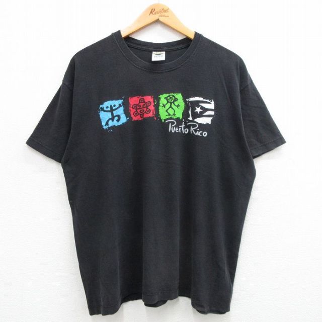 00s 半袖Tシャツ プエルトリコ ブラック XL | 古着