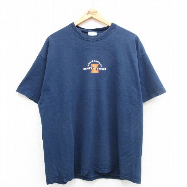 00s 半袖Tシャツ 自転車 ネイビー XL | 古着