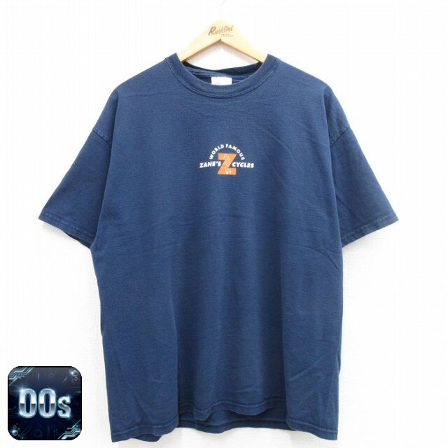 00s 半袖Tシャツ 自転車 ネイビー XL | 古着