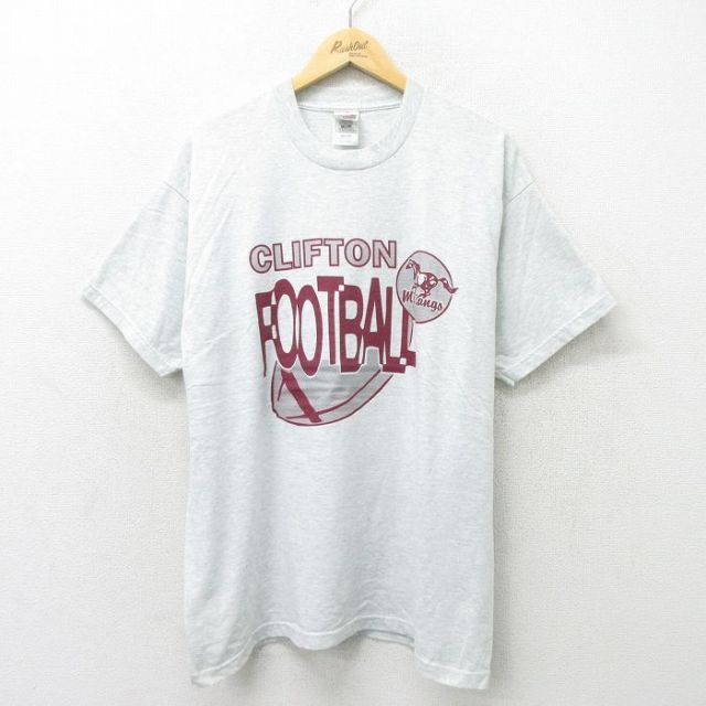 フルーツオブザルーム 00s 半袖Tシャツ フットボール グレー XL | 古着