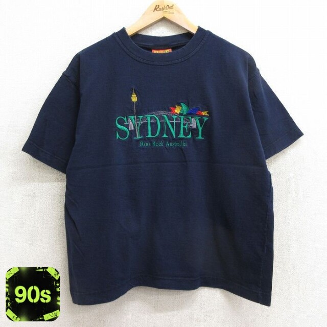 90s 半袖Tシャツ シドニー刺繍 ネイビー L | 古着