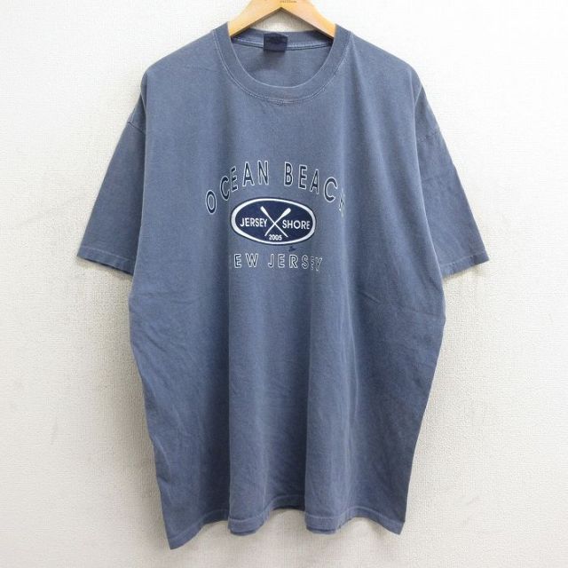 00s 半袖Tシャツ オーシャン ビーチ ニュージャージー ネイビー XL | 古着