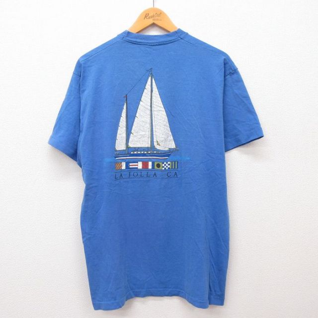 フルーツオブザルーム 90s 半袖Tシャツ ヨットラホーヤ ブルー XL | 古着