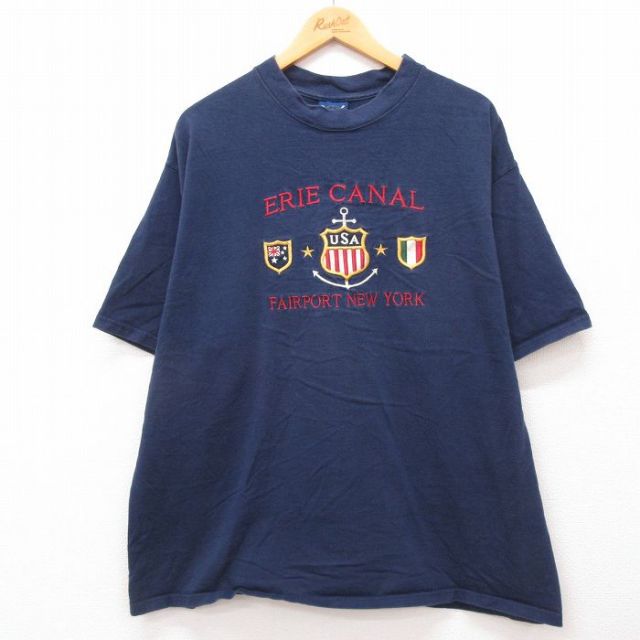 00s 半袖Tシャツ エリー運河 ネイビー XL | 古着