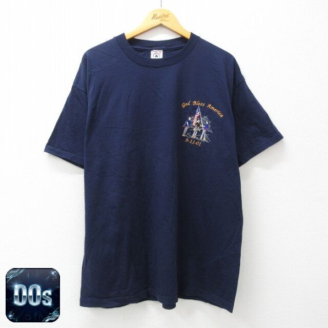 00s 半袖Tシャツ 星条旗 ネイビー XL | 古着