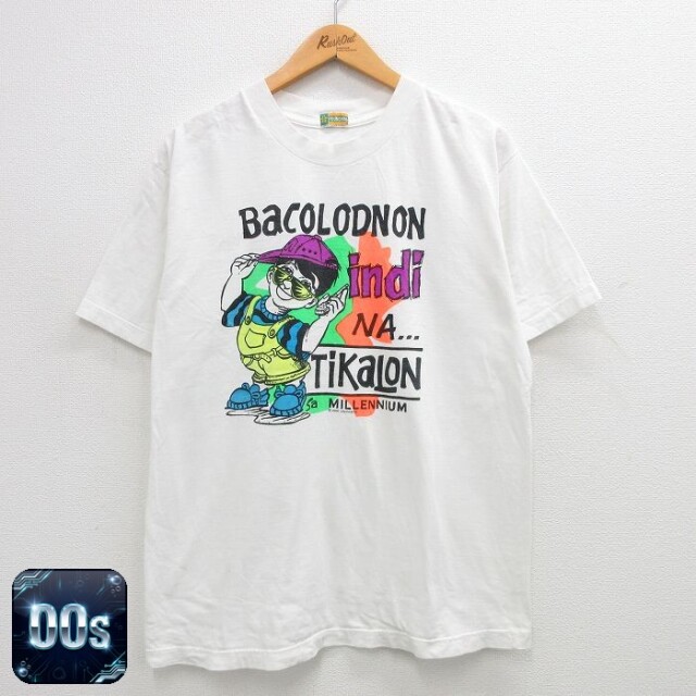 00s 半袖Tシャツ BaCOLODNON ホワイト L | 古着