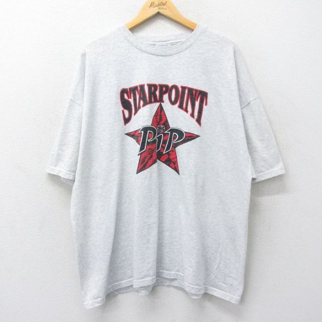 ヘインズ 00s 半袖Tシャツ STARPOINT PIP バレーボール グレー XL | 古着