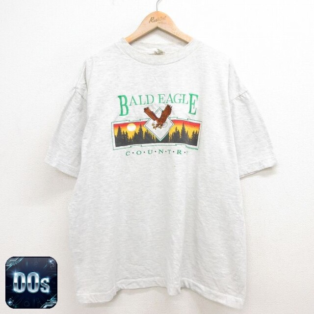 00s 半袖Tシャツ ワシ刺繍 グレー XL | 古着