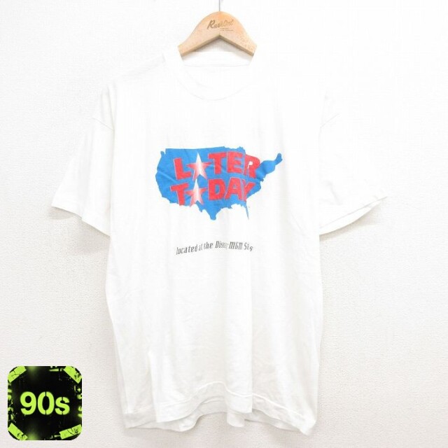 90s 半袖Tシャツ 星 BLOOD ホワイト XL | 古着